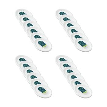 24x 10pc Lemon And Lime Sugarcane Oval Plate Biodegradable White 26x20cm