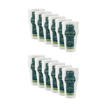 12x 12pc Lemon And Lime Sugarcane Cup Biodegradable Compost White 250ml