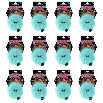 12x Paws And Claws Furry Giggle Ball Critter Dog Squeaky Chew Toy 12x9x9cm Assorted