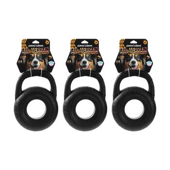 3x Paws And Claws All Terrain EVA Tyre Tugger Dog Durable Chew Toy 25.5x18.5x6cm
