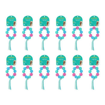 12x Paws And Claws Durable TPR & T-Shirt Rope Pet Puppy Dog Chew Toy Assorted