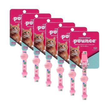 6x Paws And Claws Breakaway Cat Bell Collar Lollipop Print 17-32cm Assorted