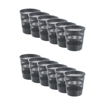 12x Boxsweden Lightweight Rubbish Trashcan Waste Bin 11L 28x28x28cm Assorted