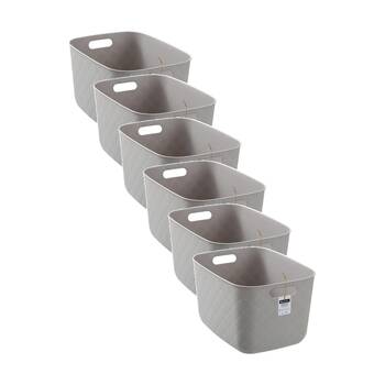 6x Boxsweden Diamond Quilted Home Storage Basket Large 38x28x22cm Assorted