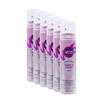 6PK VO5 Natural Spray Tame & Shine For Glossy Hair Care Styling 100ml