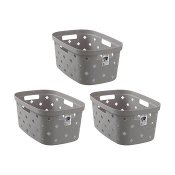 3x Boxsweden Diamond Quilted Laundry Carry Basket Hamper 56x38.7x25cm Assorted