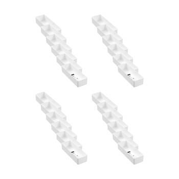 24x Boxsweden Rippled Stacking Tray Organiser Ribbed Storage 22.5x7.5x5cm Assorted