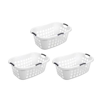 3x Boxsweden Laundry/Clothing Carry Basket Hip Hugger Hamper 48L Assorted
