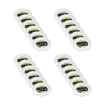 24x Lemon And Lime Serving Bowl Plate Oval Plastic Dishwasher Safe White 43x32cm