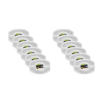 12x Lemon And Lime Serving Platter 4 Section Plate Oval Plastic White 46x33cm