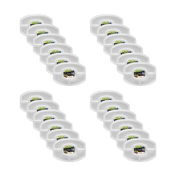 24x Lemon And Lime Serving Platter 4 Section Plate Oval Plastic White 46x33cm
