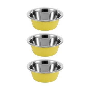 3x Paws And Claws Stainless Steel Cat/Dog Food/Drink Bowl 600ml Assorted