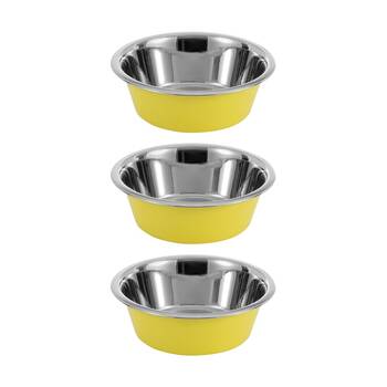 3x Paws And Claws Stainless Steel Cat/Dog Food/Drink Bowl 1.5L Assorted