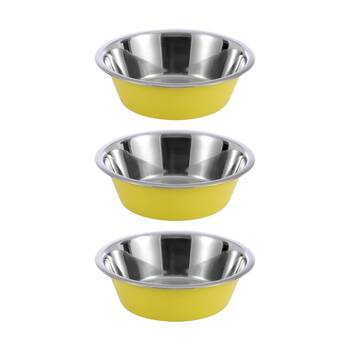 3x Paws And Claws Stainless Steel Cat/Dog Food/Drink Bowl 1.85L Assorted