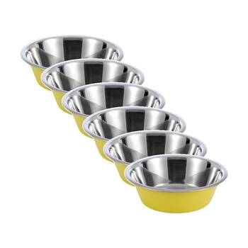 6x Paws And Claws Stainless Steel Cat/Dog Food/Drink Bowl 1.85L Assorted