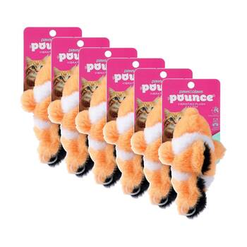 6PK Paws And Claws Pet Cat Toy Pounce Chasey Vibrating Animal Assorted 12x8cm