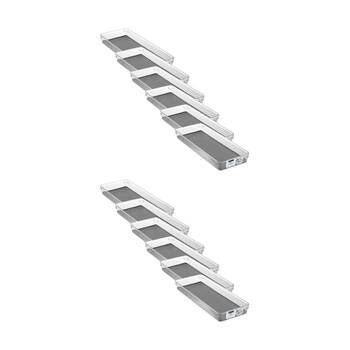 12x Boxsweden Crystal Grip Organiser Tray Modular Stackable Storage 40x16x5cm 
