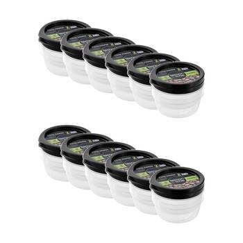 12x 2pc Lemon And Lime Food Keeper Round Reusable Container 250ml 9.9x9.9x5cm