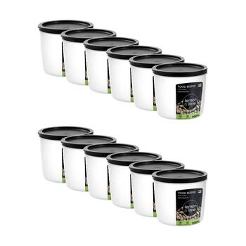 12PK Lemon And Lime Food Keeper Round Reusable Container 900ml 12.4x12.4x10cm