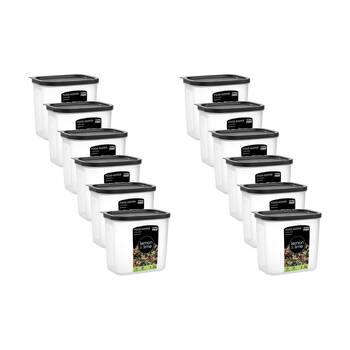 12PK Lemon And Lime Food Keeper Rectangle Reusable Container 1.3L 15x10x13cm