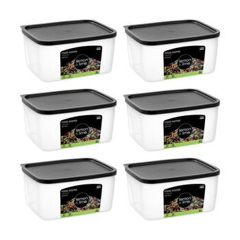 6PK Lemon And Lime Food Keeper Rectangle Reusable Container 3L 21.7x16.7x