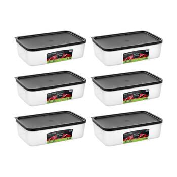6PK Lemon And Lime Food Keeper Rectangle Reusable Container 2.9L 27.5x17.7cm