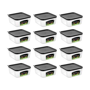 12PK Lemon And Lime Food Keeper Square Reusable Container 1.8L 17.5x17.5x7