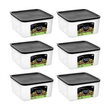 6PK Lemon And Lime Food Keeper Square Reusable Container 4L 21.7x21.7x10.7