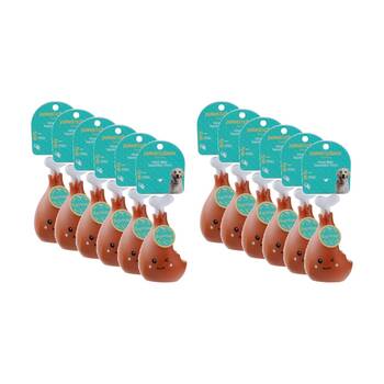 12x Paws And Claws Vinyl Meat Squeaky Dog Interactive Play Chew Toy Assorted