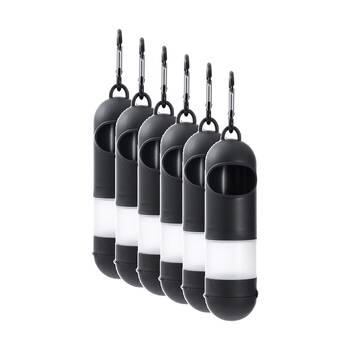 6x Paws And Claws Dog Pet Poop Bag Dispenser W/ Sanitiser Black 4x15cm 