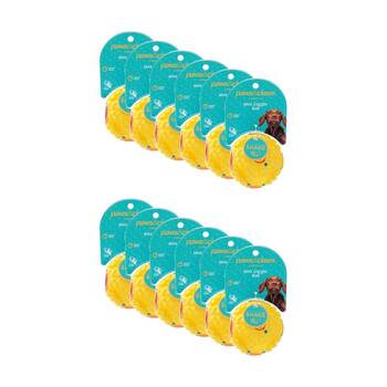 12x Paws And Claws Mini Giggle Ball Interactive Sound Dog Toy Rubber 7.2cm Assorted