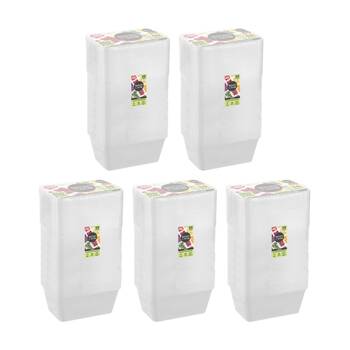 5x 50pc Lemon And Lime Reusable Food Containers Rectangle Microwave Free 750ml