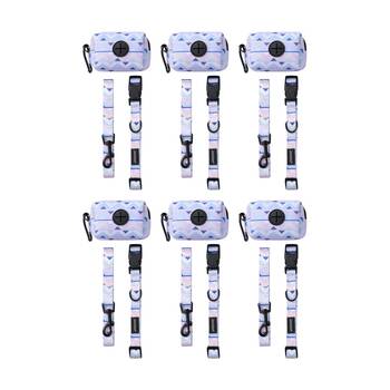 6x 3pc Paws And Claws Pet Dog Cat Park Life Lead Collar Waste Bag Holder Small