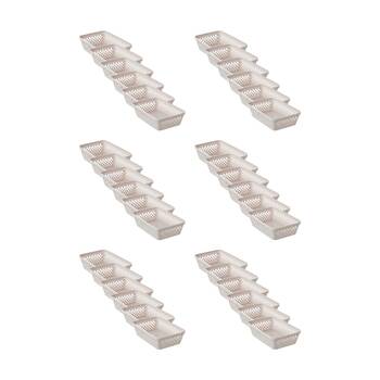 36PK Boxsweden Diamond Tray Home Organiser Storage Container Cream 23.5X16X6.5CM