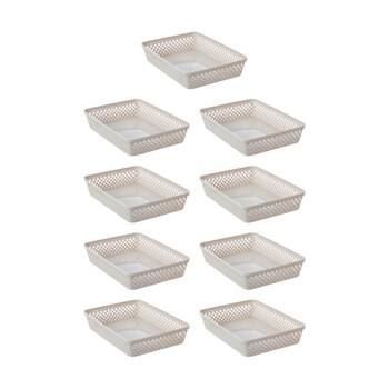 9PK Boxsweden Diamond Tray Home Organiser Storage Container 33x24x6.5cm