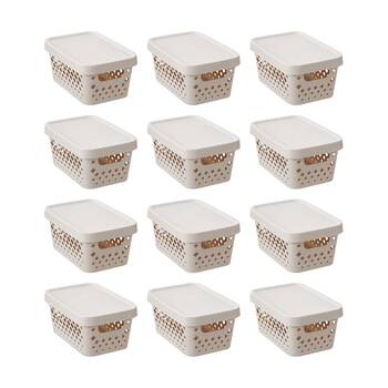 12PK Boxsweden Diamond Tray Home Organiser Storage Container 4L 26x18x12.5cm