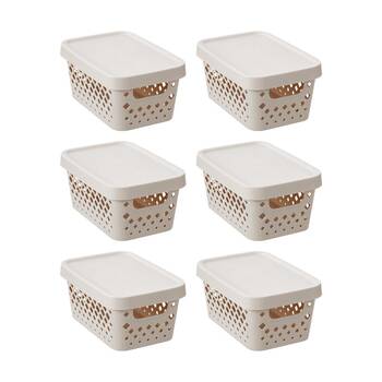 6PK Boxsweden Diamond Tray Home Organiser Storage Container 4L 26x18x12.5cm