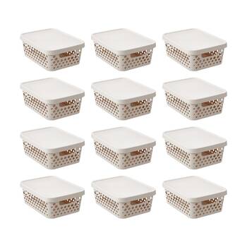 12PK Boxsweden Diamond Tray Home Organiser Storage Container 10L 36x27x13.5cm