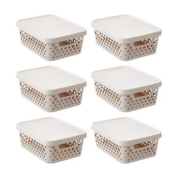 6PK Boxsweden Diamond Tray Home Organiser Storage Container 10L 36x27x13.5cm