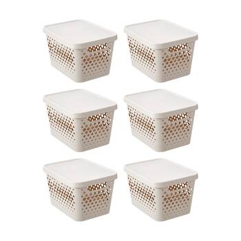 6PK Boxsweden Diamond Tray Home Organiser Storage Container 16L 36x27x22cm