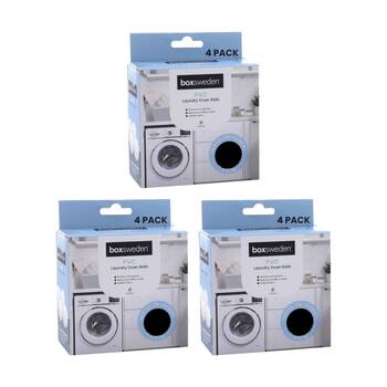 3x 4PK Boxsweden Reusable Laundry Dryer Balls 6.5cm PVC Reduces Drying Time