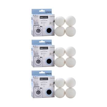 3x 4PK Boxsweden Reusable Wool Laundry Dryer Balls 6cm Reduces Drying Time