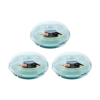 3PK Lemon And Lime Reusable Food Container Serving Set 7 Section Assorted 33cm