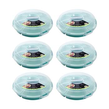 6PK Lemon And Lime Reusable Food Container Serving Set 7 Section Assorted 33cm