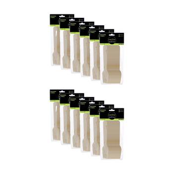 12x 20pc Lemon And Lime Wooden Forks Compostable Biodegradable Cut 15.5cm