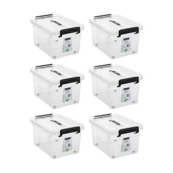 6PK Boxsweden Dura Carry Box Home Organiser Storage Container 16L 38x28x23cm
