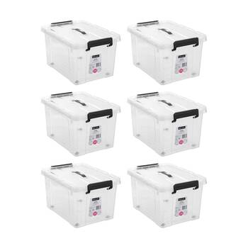 6PK Boxsweden Dura Carry Box Home Organiser Storage Container 27L 44x33x26cm