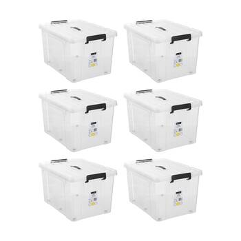6PK Boxsweden Dura Carry Box Home Organiser Storage Container 65L 59x42x35cm
