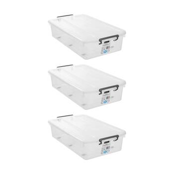 3PK Boxsweden Dura Underbed Home Organiser Storage Container 40L 73x42x17cm