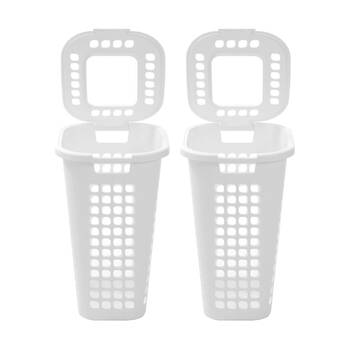 2x Boxsweden Washday Laundry Clothes Hamper Lidded 58L 44x39x63cm Assorted